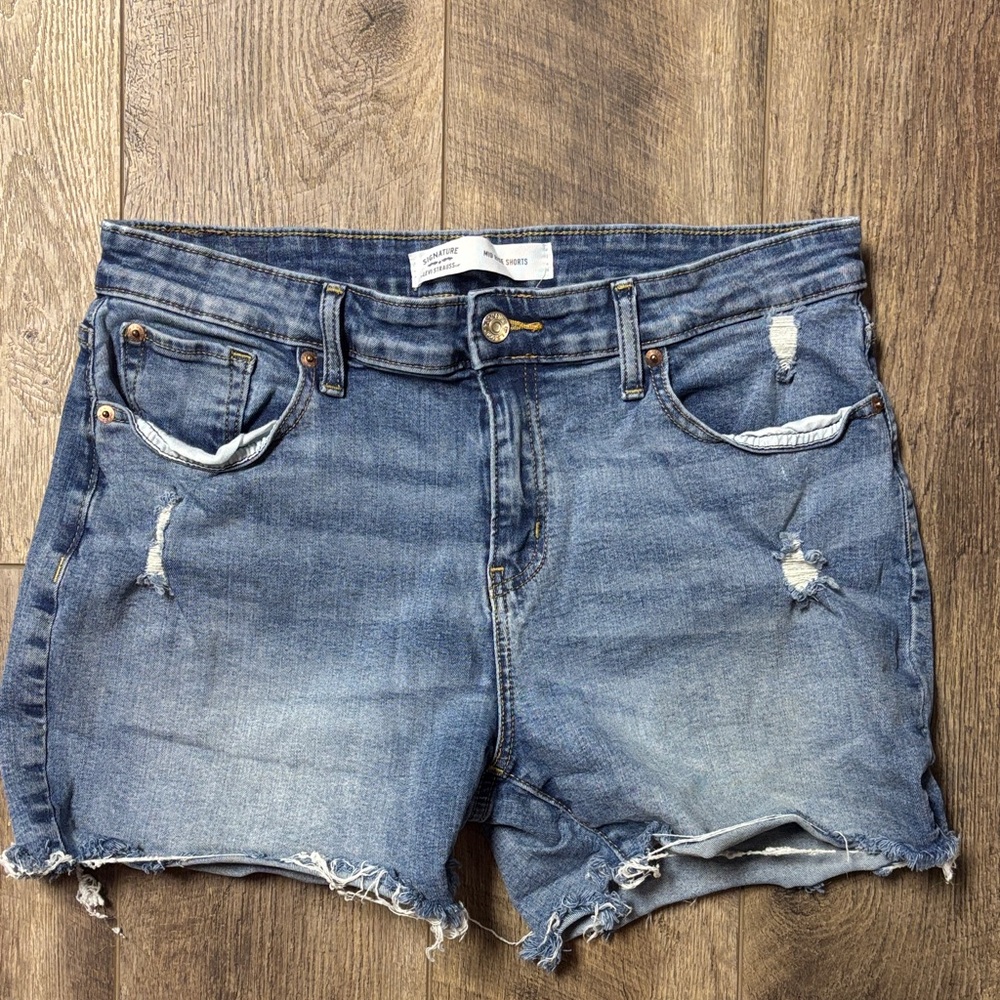 Signature by Levi Strauss Ripped Denim Shorts
